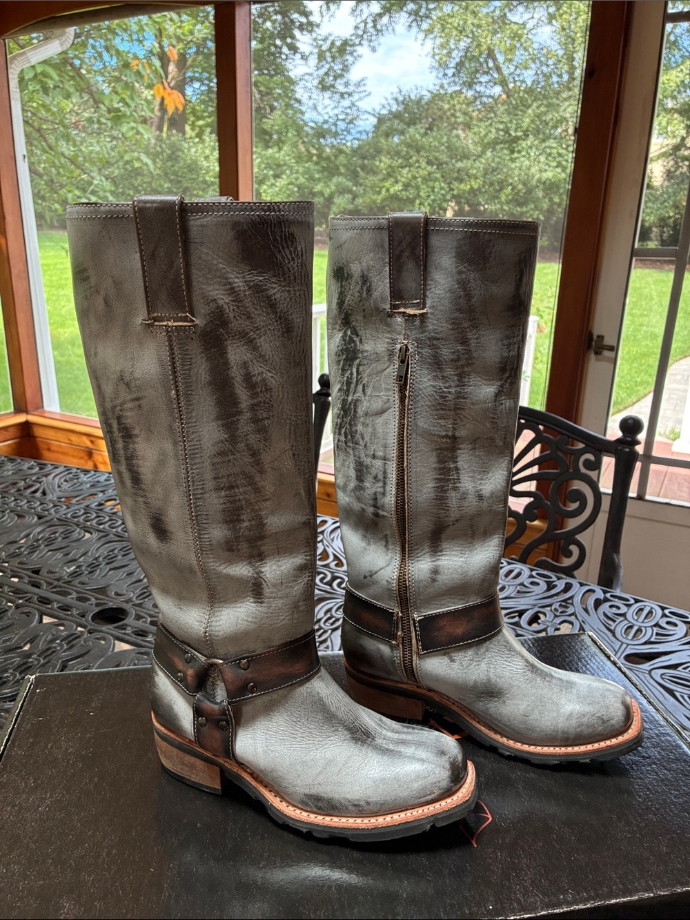 Freebird Whisper Boot 8 Pewter Blue Harness